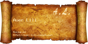 Auer Lili névjegykártya