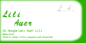 lili auer business card